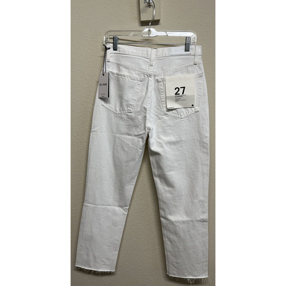 Re/done 70s Stove Pipe Cropped Straight White Destroyed Jeans Sz 27 NEW - Picture 4 of 15